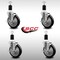Service Caster 5'' SS Black Poly Swivel 1-1/2'' Expanding Stem Caster Set with Brake, 4PK SCC-SSEX20S514-PPUB-BLK-TLB-112-4 - alternate 2